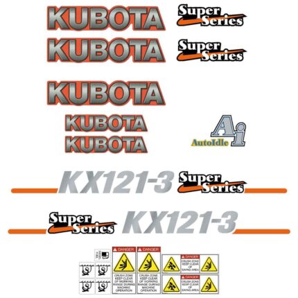 Kubota KX121-3 Super Series Decal Kit