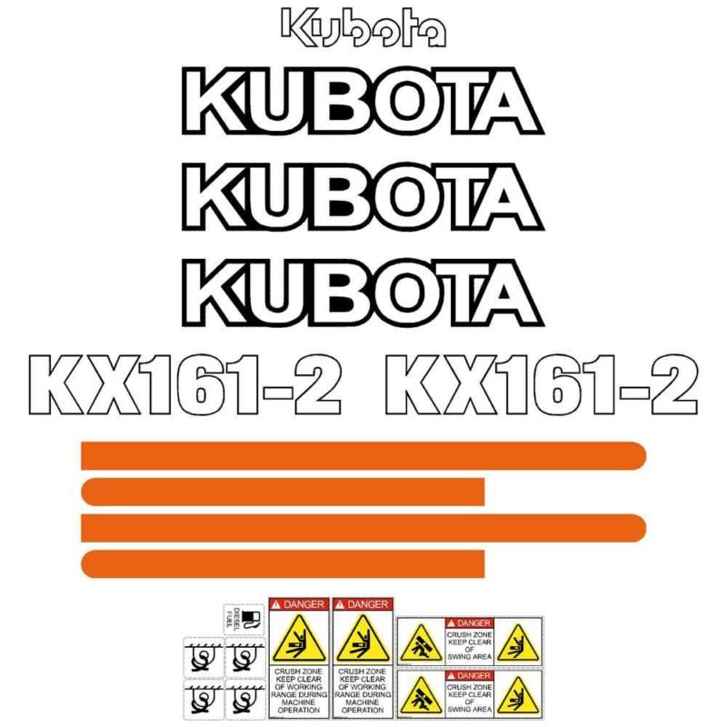 Kubota KX161-2 Decal Kit