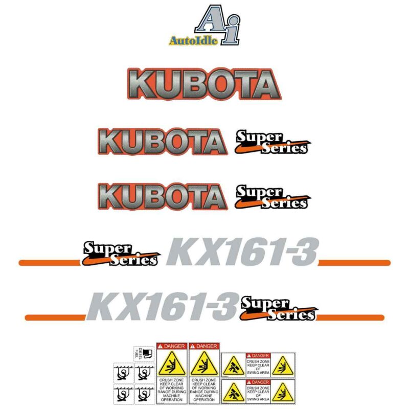 Kubota KX161-3 Super Series Decal Kit
