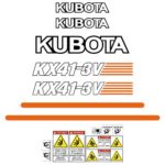 Kubota KX41-3v Decal Kit