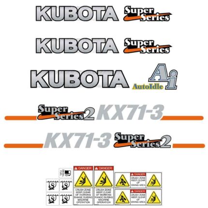 Kubota KX71-3 Super Series 2 Decal Kit