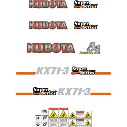 Kubota KX71-3 Super Series Decal Kit
