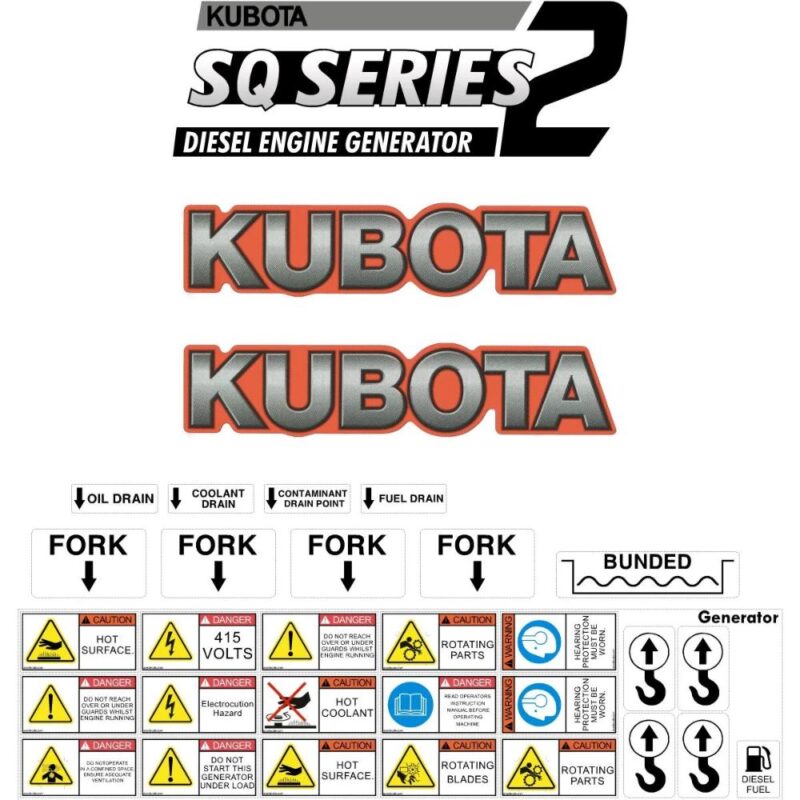 Kubota SQ1120 Decal Kit