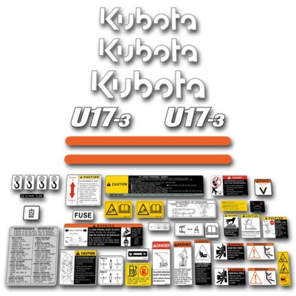 Kubota U17-3 Decal Kit - Euro Style