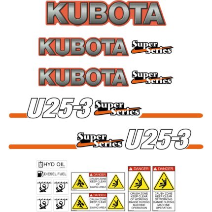 Kubota U25-3 Decal Kit