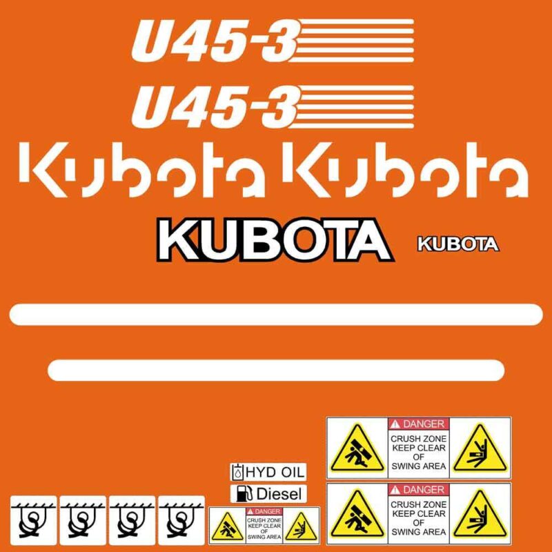 Kubota U45-3 Decal Kit