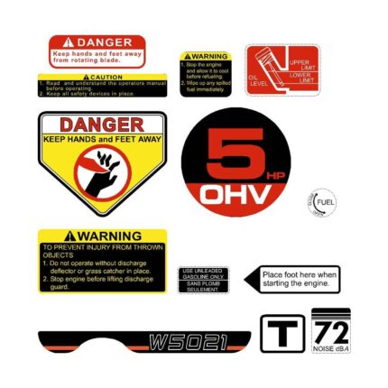 Kubota W5021 Decal Kit - Mower