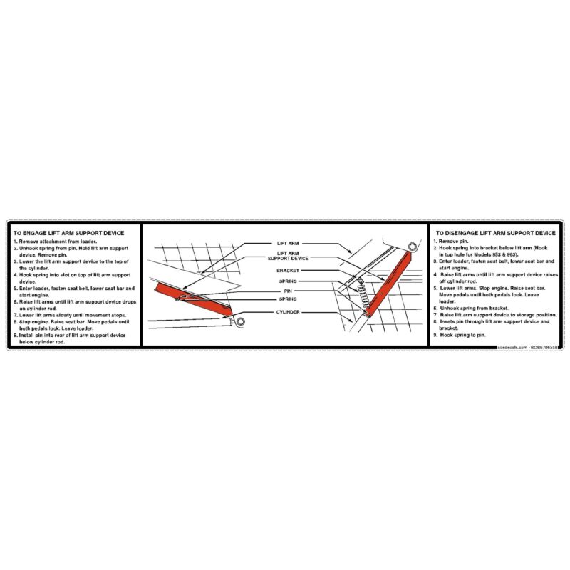 Lift Support Device Operation Decal 6706558