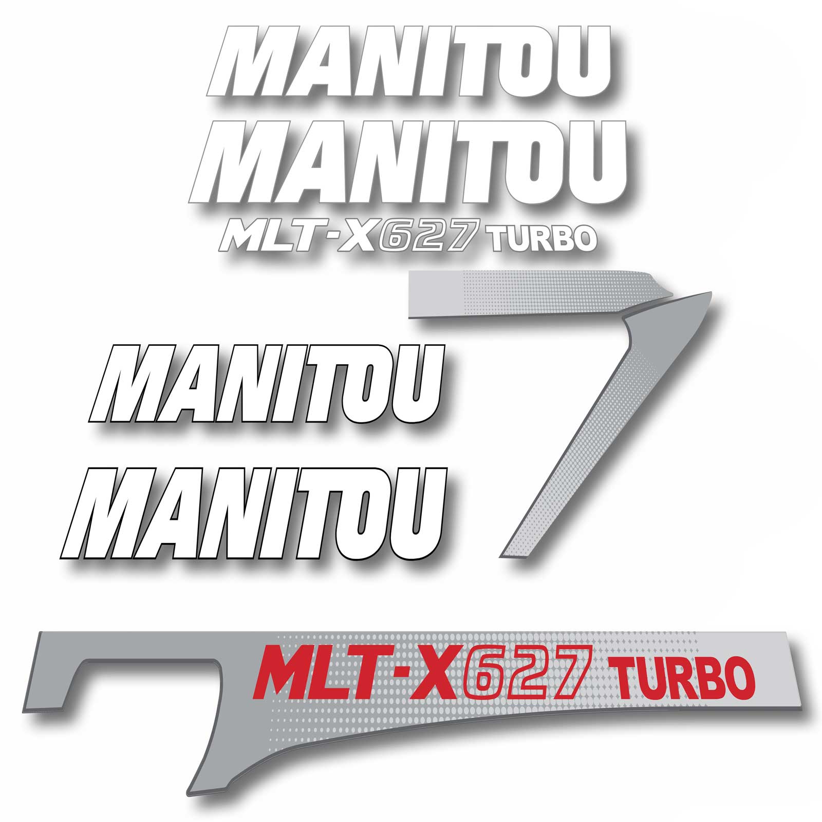 Manitou MLT X 627 Turbo Decal Kit Manitou MLT X 627 Turbo Decal Kit