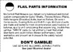 McConnel Flail Parts Information Decal