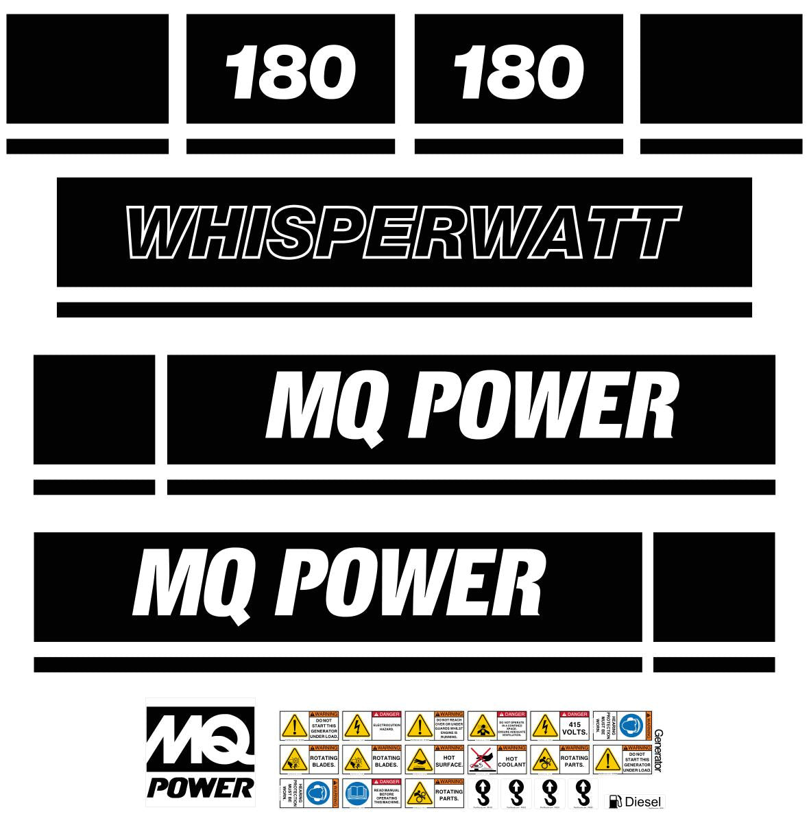 Multiquip DCA180 Decal Kit Multiquip DCA180 Decal Kit