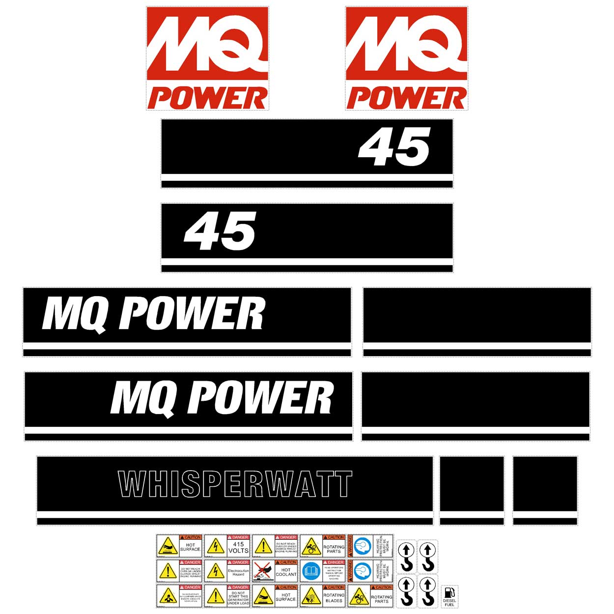 Multiquip DCA45 Decal Kit Multiquip DCA45 Decal Kit