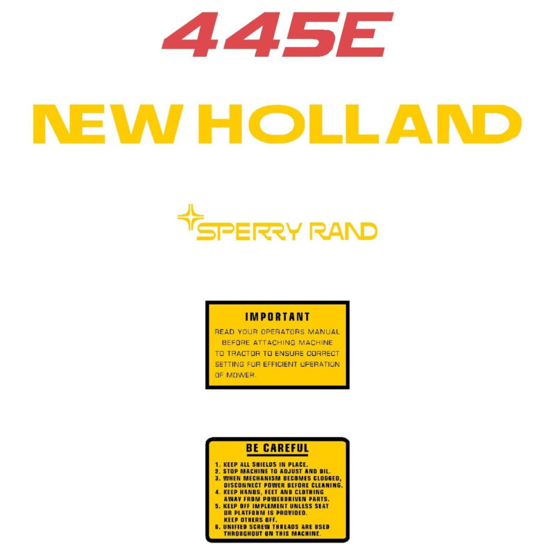 New Holland 445E Decal Kit - Tractor Attachment