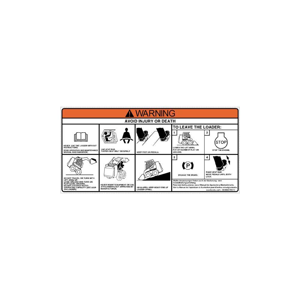 SKID STEER CONTROLS DECAL - 6579510 SKID STEER CONTROLS DECAL - 6579510