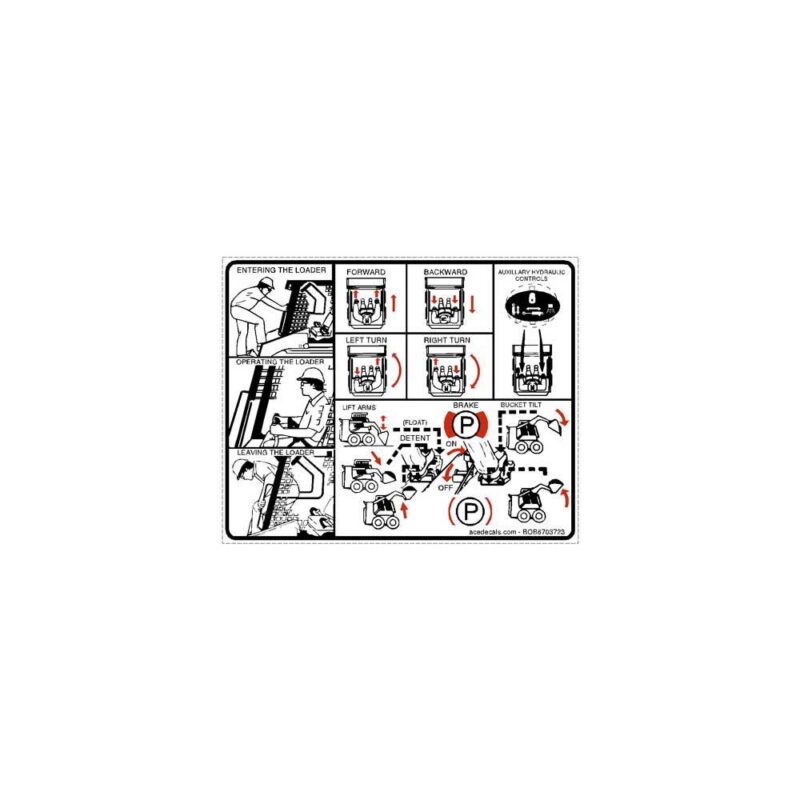 Skid Steer Controls Decal 6703723