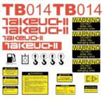 Takeuchi TB014 Decal Kit