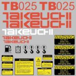 Takeuchi TB025 Decal Kit