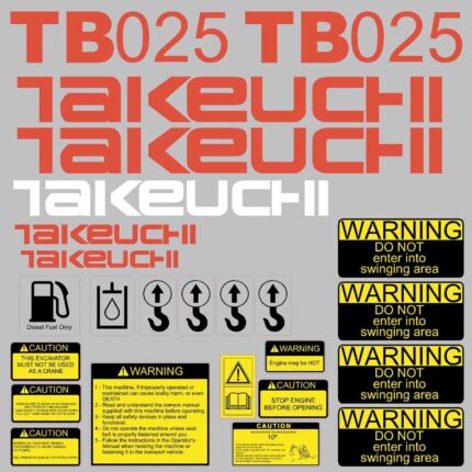 Takeuchi TB025 Decal Kit