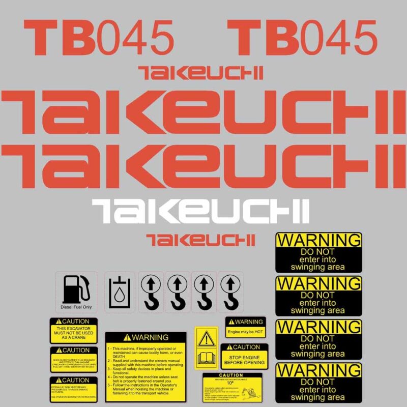 Takeuchi TB045 Decal Kit