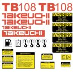 Takeuchi TB108 Decal Kit