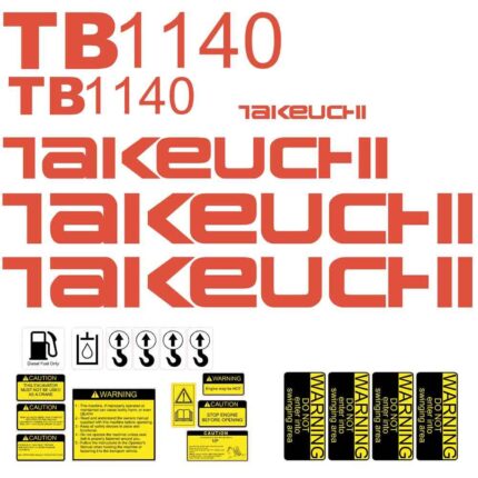 Takeuchi TB1140 Decal Kit