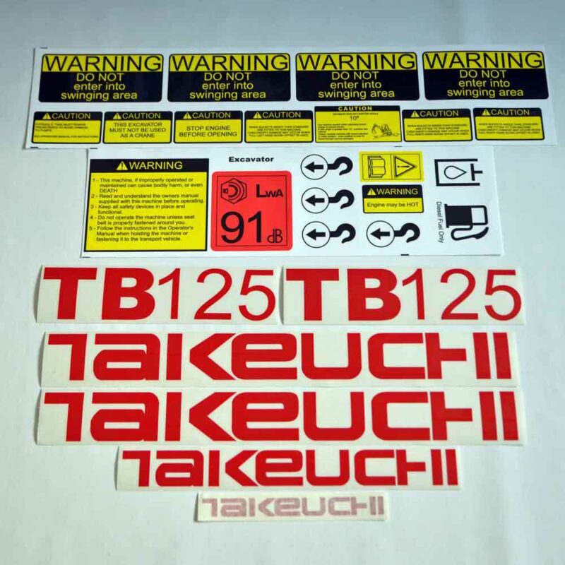 Takeuchi TB125 Decal Kit