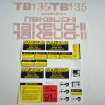 Takeuchi TB135 Decal Kit