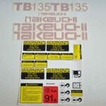 Takeuchi TB135 Decal Kit