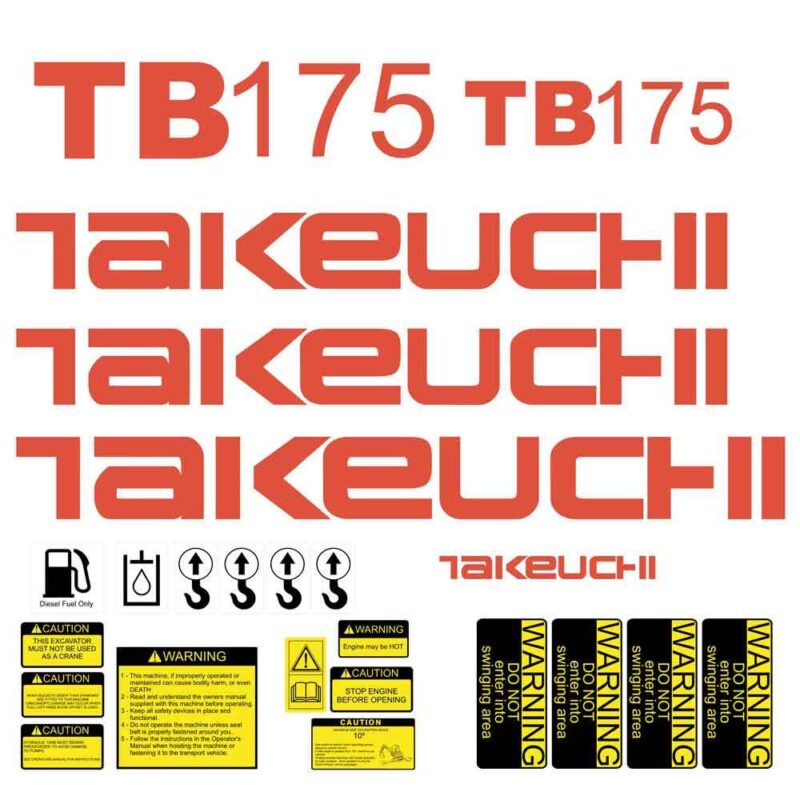 Takeuchi TB175 Decal Kit