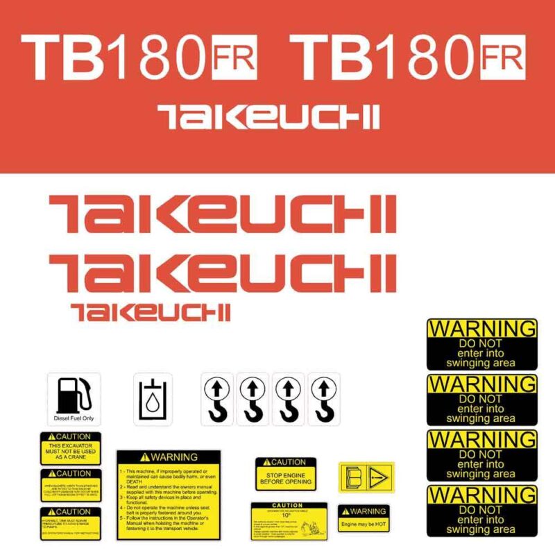 Takeuchi TB180FR Decal Kit