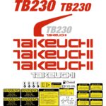 Takeuchi TB230 Decal Kit