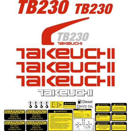 Takeuchi TB230 Decal Kit