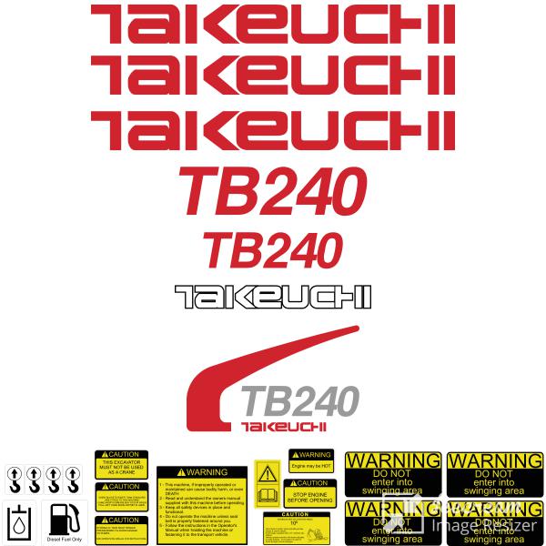 Takeuchi TB240 Decal Kit Takeuchi TB240 Decal Kit