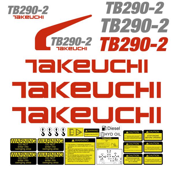 Takeuchi TB290-2 Decal Kit Takeuchi TB290-2 Decal Kit