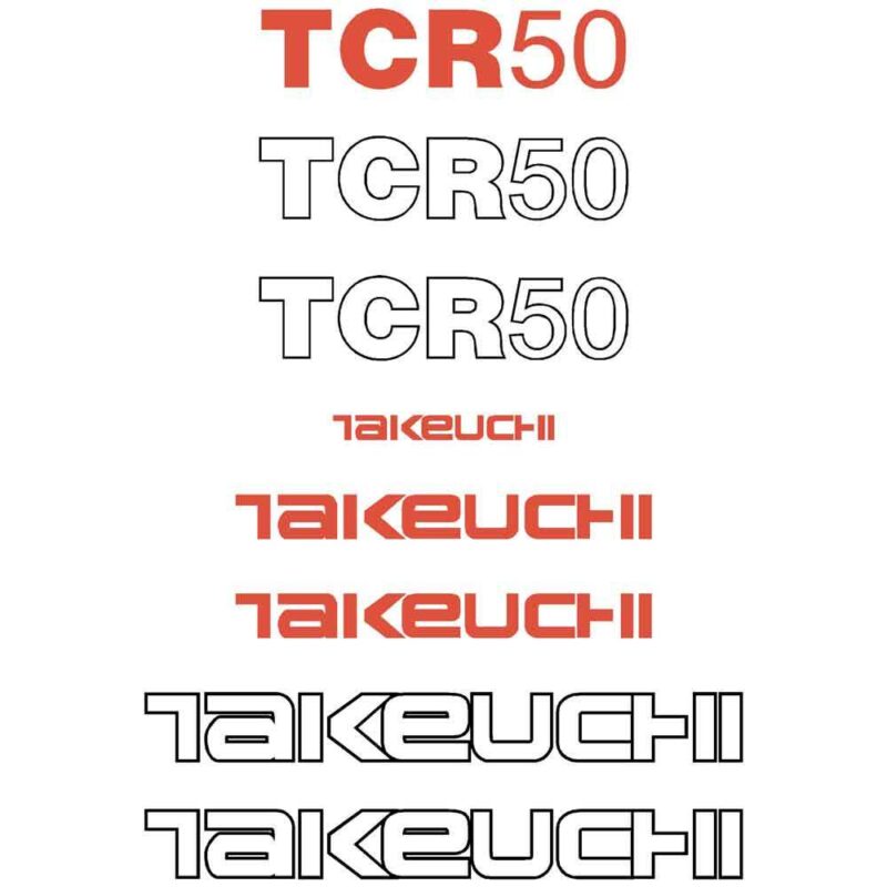Takeuchi TCR50 Decal Kit - Tracked Dumper