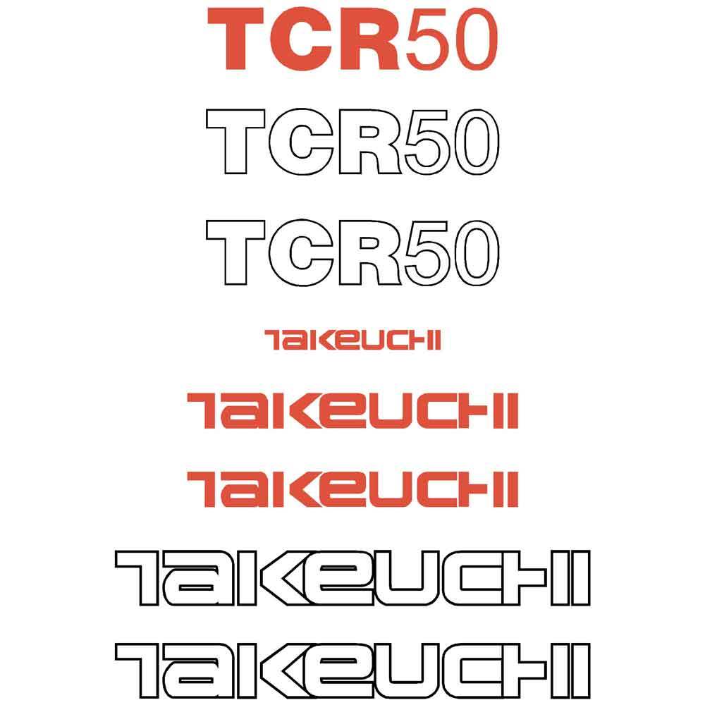 Takeuchi TCR50 Decal Kit - Tracked Dumper Takeuchi TCR50 Decal Kit - Tracked Dumper