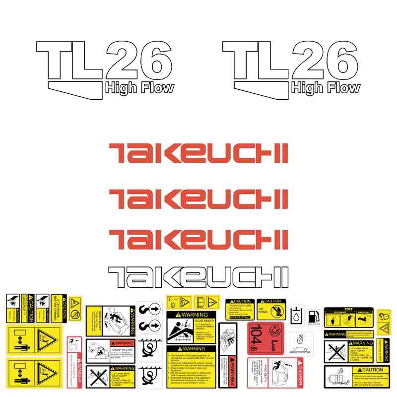 Takeuchi TL26 Decal Kit Takeuchi TL26 Decal Kit