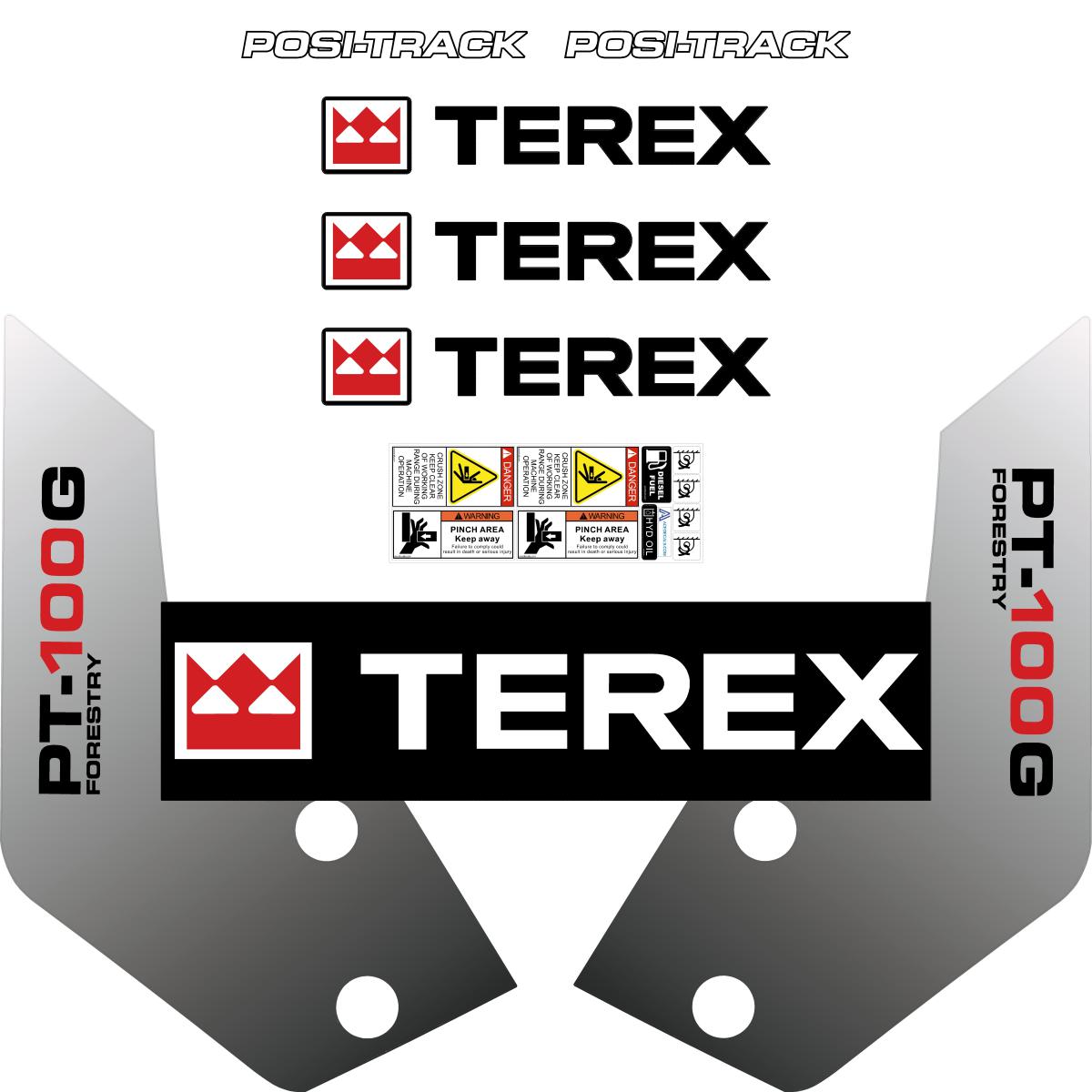 Terex PT100G Forestry Decal Kit Terex PT100G Forestry Decal Kit