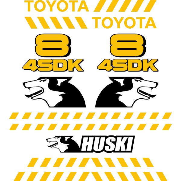 Toyota Huski 4SDK8 Decal Kit Early Style -Skid Steer Toyota Huski 4SDK8 Decal Kit Early Style -Skid Steer