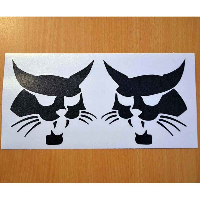 Two Bobcat Face Decals Stickers