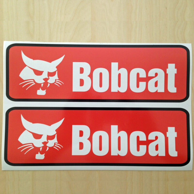 Two Bobcat Printed Orange Decals Stickers