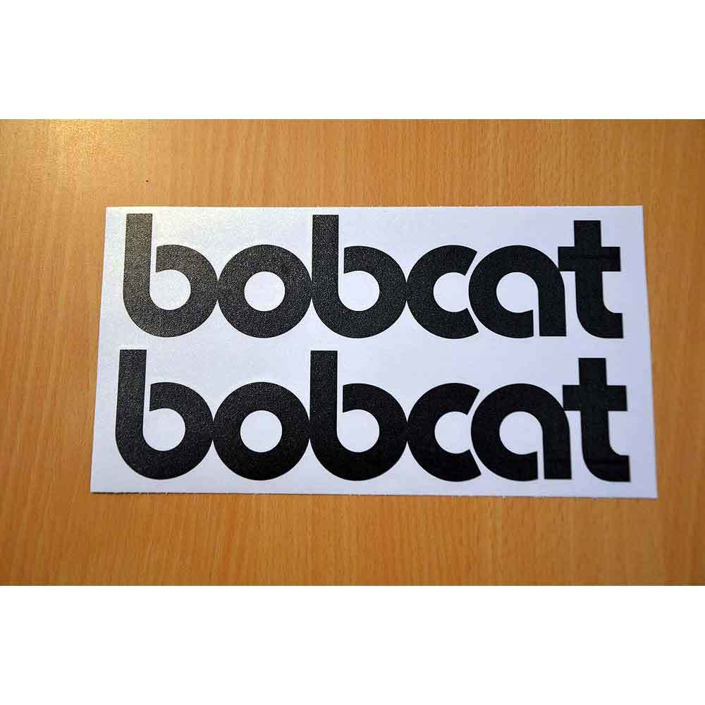 Two bobcat Word Decals Stickers - Old Style Lettering Two bobcat Word Decals Stickers - Old Style Lettering