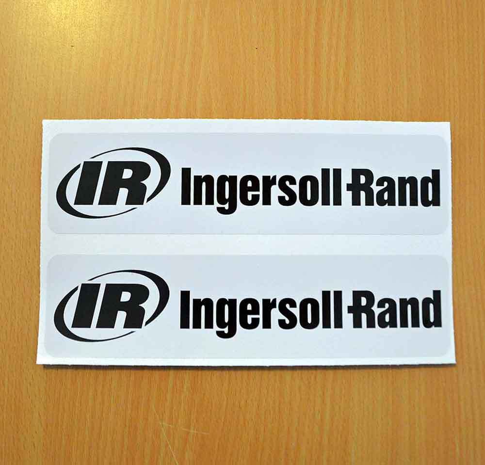 Two Ingersoll Rand IR Printed Decals Stickers Two Ingersoll Rand IR Printed Decals Stickers