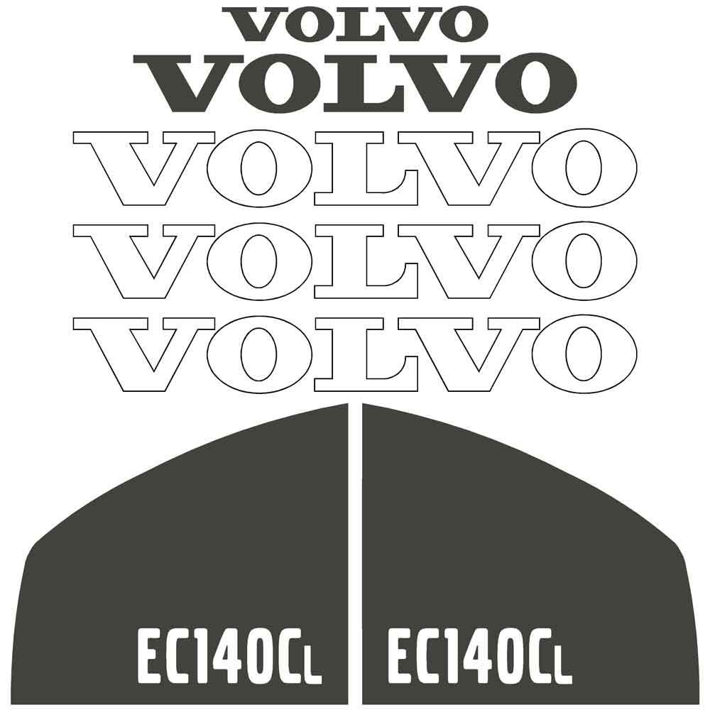 Volvo EC140CL Decal Kit Volvo EC140CL Decal Kit