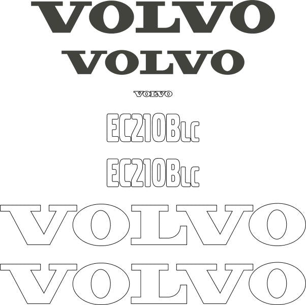 Volvo EC210B LC Decal Kit Volvo EC210B LC Decal Kit