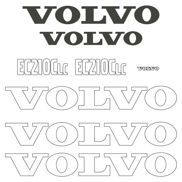 Volvo EC210C LC Decal Kit Volvo EC210C LC Decal Kit