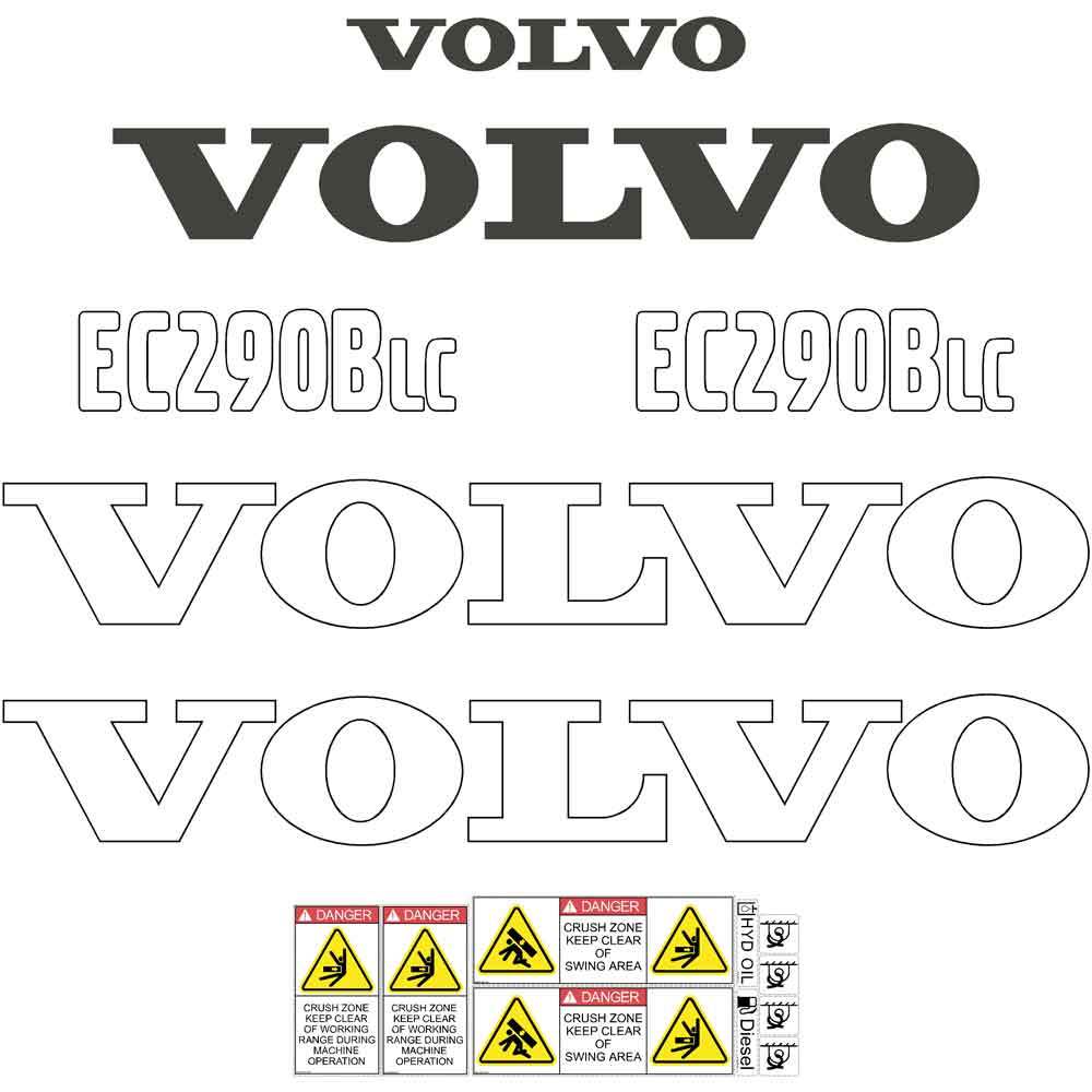 Volvo EC290B LC Decal Kit Volvo EC290B LC Decal Kit