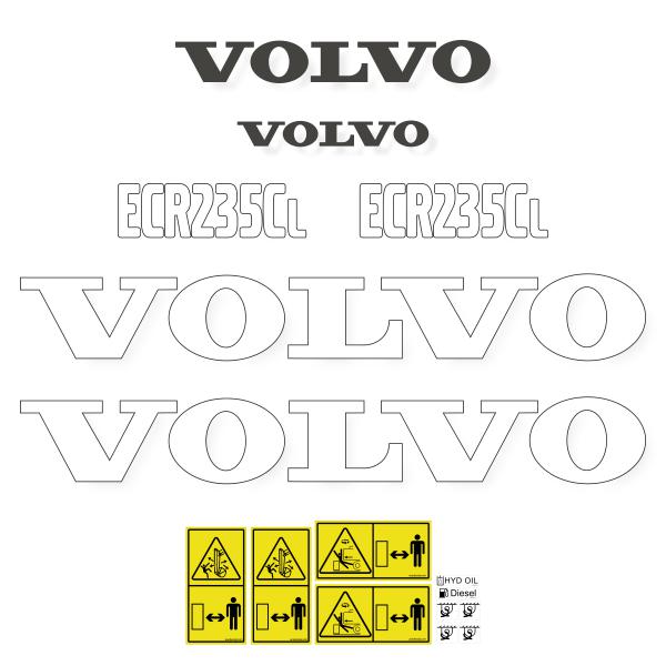 Volvo ECR235 CL Decal Kit Volvo ECR235 CL Decal Kit