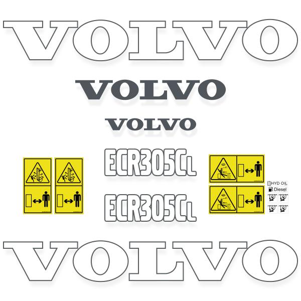 Volvo ECR305 CL Decal Kit Volvo ECR305 CL Decal Kit
