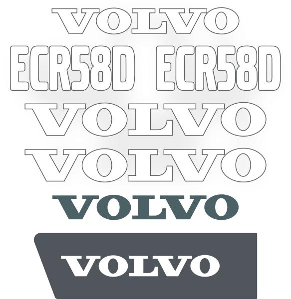 Volvo ECR58D Decal Kit Volvo ECR58D Decal Kit